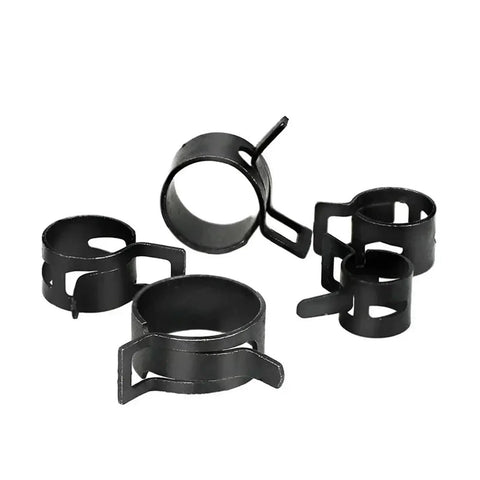 Premium 140 Piece Spring Clamps Set With Pliers Covers 6 22mm Hose Diameter Reliable Q673B Style Clips For Rubber Silicone Tubing, black metal clamps