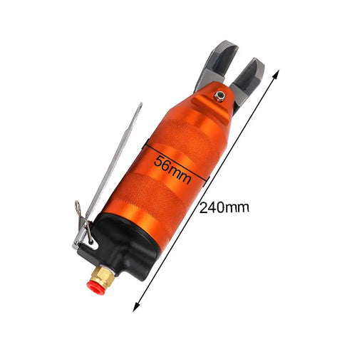 High Quality Pneumatic Metal Shear Pliers Head Air Nipper Tool For Power Cutting Steel And Plastic Sheets shown in orange, measures 240mm with 56mm handle.