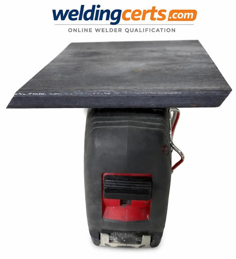 Welder Certification Test Plate For AWS D1.1 Limited Thickness Qualification With 0.25 Inch Root Gap on a welding support tool