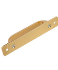 5-Inch Brushed Gold Cabinet Pulls With Base Plate Aluminium Alloy Square Kitchen Cabinet Handles shown at an angle