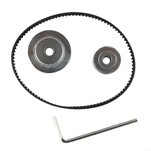 Premium Timing Pulley Kit With 20T And 36T Aluminum Synchronous Wheels 5mm Bore, Includes 200Mm Belt For Smooth 3D Printer And CNC Motion Control Setup, top view