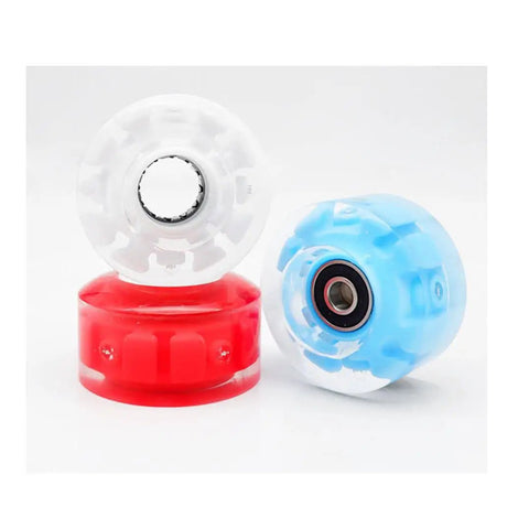 Light Up 58mm x 32mm Roller Skate Wheels With Bearings For Quad Skates And Outdoor Double Row Skating White 8 Pack 82A PU Wheel Non Slip