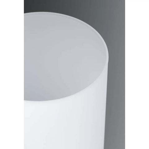 Close-up of etched white glass from Two Light Vanity Light With Etched White Glass Modern Bath Fixture In Polished Nickel Finish