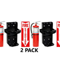 Two Pack Of Ten Lb ABC Fire Extinguishers With Heavy Duty Brackets And Warning Signs Built Damn Tough for secure storage and accessibility.