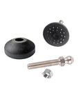 Four Piece Universal Adjustable Furniture Leveling Feet With Heavy Duty Swivel Base And Screw Thread Glides M8 M10 M12 showing rubber pads and metal screw.