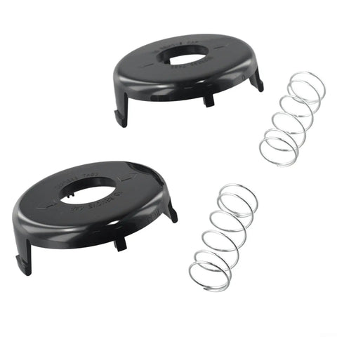 2 Pack Trimmer Head Spring and Cap for Toro 88026 Fits 13 Inch Electric Trimmers Model 51307, black cap and metal spring