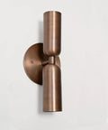 Modern Brass Wall Sconce – Mid Century Cylinder Up and Down Wall Light, minimalist design with brushed brass finish.