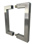 Slick Six Inch Nickel Shower Door Handle For Glass Doors Kickass Heavy Duty Stainless Steel Grip, showing angled handle design.