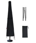 Universal 9 To 12 Foot Market Umbrella Cover Waterproof 600D Heavy Duty No Hassle Zipper with storage bag and poles
