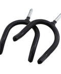 2 Pack Black Wall Mounted U Shaped Hooks For Garage And Warehouse Storage, Heavy Duty Metal Construction With Plastic Covered Surface, Each Hook Supports Up To 20 Pounds, Perfect For Shovels Rakes Hats And Garden Tools, black wall hooks