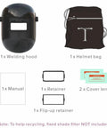 Ultralight Flip Up Chopped Fiberglass Sugar Scoop Welding Helmet With Medium Top And Bottom Cuts Pipeline Hood Ergonomic Fit To Stop Hood From Hitting Your Chest And Head Moisture Proof And Impact Resistant Shell With Ratcheting Headgear, helmet bag, manual, retainer, lens cover