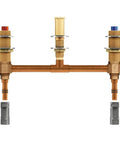 Two-Handle Roman Tub Valve Kit With 10-Inch Centers, PEX To 1/2-Inch CPVC Adapters, Unfinished Bath Fixture For Deck Mount