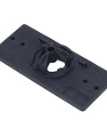 35mm hinge hole saw jig drilling guide for woodworking, black ABS plastic with central mounting hub
