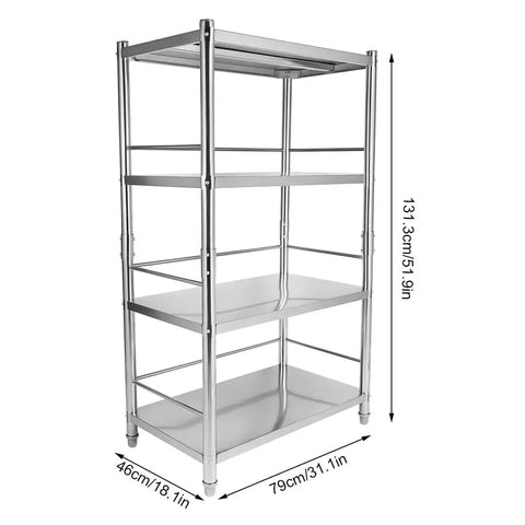 Badass Four Tier Stainless Steel Shelves Heavy Duty Bulk Storage Rack With Wide Adjustable Spacing And Bombproof 800 Pound Capacity Built For Kitchen Warehouse Jobs