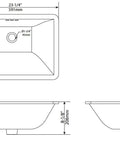 Sweet Value 23 Inch Rectangular Undermount White Porcelain Ceramic Bathroom Sink With Overflow Scratch Resistant Glazed Surface