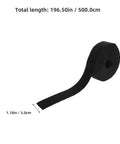 Adjustable Reusable Hook And Loop Cable Ties For Superior Desk Wire Management And Phone Charger Cord Organizing To Keep Your Tech Setup Snazzy And Totally Tidy, showing 196.50in black velcro roll.