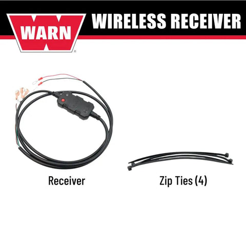 Hub Wireless Receiver for Powersports Winches with Bluetooth Smartphone Control alongside zip ties