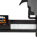Close-up of 18 Gauge staple magazine for the Straight Shooting Pneumatic 3 In 1 Nailer And Stapler for precise crafting.