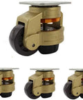 Heavy Duty Industrial Casters 4 Pack Horizontal Adjustment Levelers with smooth rubber wheels for easy leveling.