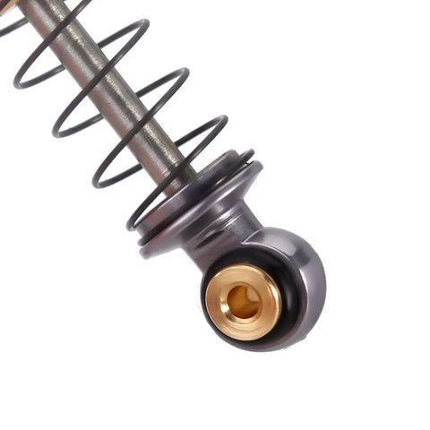 Close-up of 39mm Aluminum Threaded Adjustable Oil Filled Damper Shocks for SCX24 RC Crawler Fits Gladiator C10 JLU Deadbolt B17