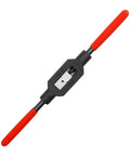 Adjustable Tap Wrench Handle One Quarter To Three Quarters Inch With M5 To M20 Thread Tap Holder in carbon steel, plastic dipped handle.