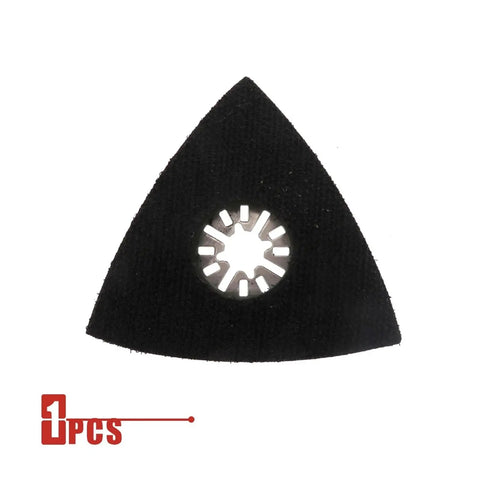 80mm Triangular Sanding Pads 4 Pack Hook Loop Stainless Steel Multitool Discs with dust venting hole and black backing