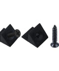 One Hundred Plastic Drawer Wedges With M4 Self Tapping Screws For No Sweat Furniture Repair And Tight Cabinet Slider Fixes Rock Solid Fixing Blocks quick install black wedges and screws.