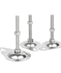 Rock Solid Adjustable Leveling Feet M8 To M16 Thread 304 Stainless Steel flat bottom mounts with elliptical hook design.
