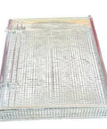 Stainless Steel Mesh Parts Washing Basket With Double Locking Lid For Secure Storage And Deep Cleaning, Rust Resistant Heavy Duty Organizer Tray For Workshops And Garages, 13.5 x 10.5 x 3 In.