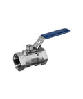 Manual 2 Way Ball Valve NPT 304 Stainless Steel Beefy Industrial Flow Control With Corrosion Resistant Construction For Quick Open And Close In Pipe Systems Built To Last, blue handle