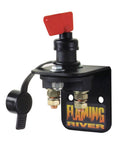 Battery disconnect switch, panel-mount, 100A, 12V, red lever, Flaming River.