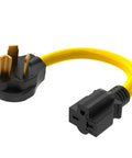 Premium Nema 10 To 6 Adapter For Ev Level 1 Charging Heavy Duty three prong dryer cord converter with yellow SJTW cable.