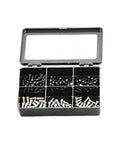 Heavy Duty Torx Screw Kit 52395 Loaded With Eighty Base And Seventy Ring Screws For Rifle Scope Mounts inside a compartmentalized box.