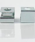25 Piece Slide On Cage Nuts With Sleek U Shape Build And Zinc Plated M5 Thread For Hassle Free Server Rack Mounting showing two metal fasteners.