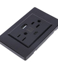 Next Level Wall Outlet With Fast Usb C And Dual Usb A Ports 15 Amp Electrical Receptacle in sleek black design.