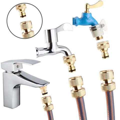 5 Pack Hose Barb Connector Brass Water Pipe Fittings For Garden Hose And Faucet Adapters Universal 15Mm To 23Mm Thread Converter