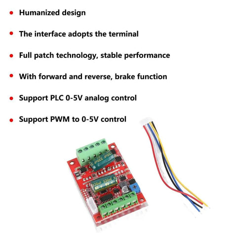 Three Phase Hall Brushless DC Motor Controller 6 to 60V PWM Speed Module 350W with features list and wiring view