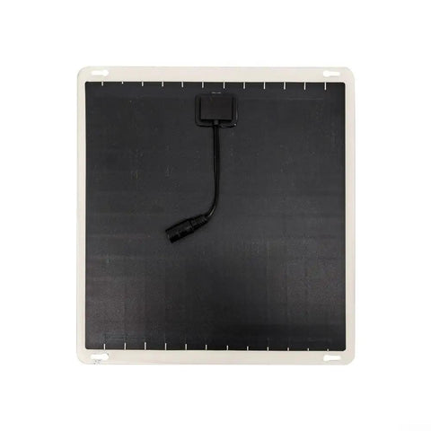 Slick 10W Solar Panel Heater For Cars And Small Barns, 26x24cm solar panel with black surface and connector.
