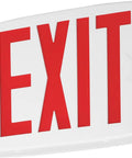 LED Emergency Exit Sign with Double Sided Capability, Thermoplastic White Housing, Red Letters, NiCad Battery Backup, Easy Mount