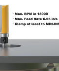 Four Piece Pattern Flush Trim Router Bit Set With One Quarter Inch Shank Top Bearing For Woodworking Durable Carbide Insets
