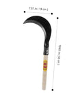 Long Handle Manganese Steel Grass Sickle For Weeding And Harvesting All Purpose Garden Tool With Wooden Anti Slip Handle