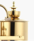 Premium Manual Coffee Brewer With Heat Proof Borosilicate Glass And Food Safe Stainless Steel Pour Over Set For Home Office Smooth Sipper Game Changer Gold Edition gold kettle top with decorative lid and spout.