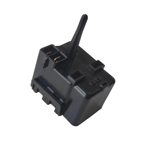 Upgraded Start Relay With WR07X10097 And Matched 12uF 250VAC Run Capacitor Kit For Refrigerator Replacement, black component view