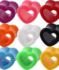 Colorful Two Pairs Heart Shape Acrylic Ear Tunnel Plugs Gauges Black And White Double Flared Stretcher Tunnels Earrings