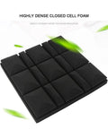 Heavy Duty 10 Pack Soundproof Acoustic Foam Panels 2X12X12 Inch Non Adhesive Wedge Tile Set For Home Studios showing black foam tiles.