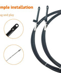 GEN II 14Ft Control Cable 2 Pack Replaces CC18914 For Mercury Mariner Outboard Engines And MerCruiser 4000 Series Remote Control Heads Fits 8M0059686 883710A02 No Fuss Plug And Play, black cables with connectors inset