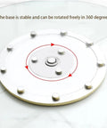 Super Spacious 40 Inch Lazy Susan Turntable For Kitchen Tables Crafted From Tough Tempered Glass base design with 360-degree rotation.