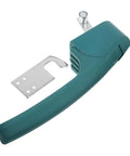 Heavy Duty Commercial Oven Handle For Drying Oven And Vacuum Chamber Baking Equipment with green heat resistant grip.