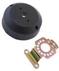90 Degree Angled Marine Helm Bezel Kit For Steering Wheel Universal Rudder Fit Plug And Play Upgrade with black plastic cover and steel bracket.