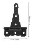 4 Inch T Shaped Barn Door Hinge Set Black Iron Heavy Duty Gate Hardware For Doors And Windows Matte Finish 1 piece